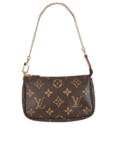 Mini Pochette Accessoire, &pound;450, Handbags, Brown, Canvas, Front view